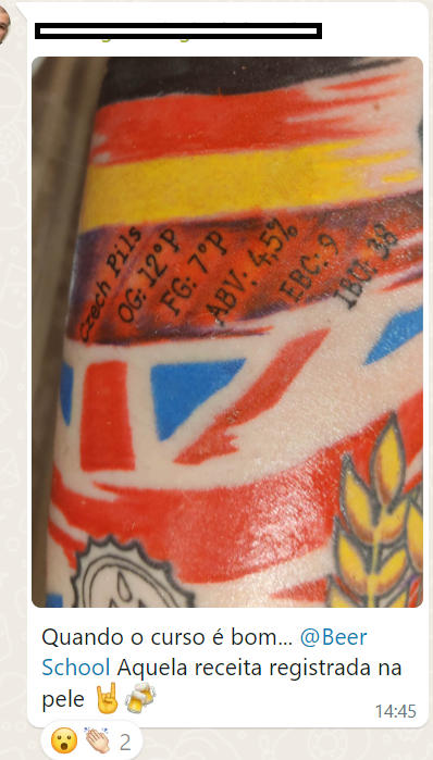 Aluno que tatuou a receita no braço